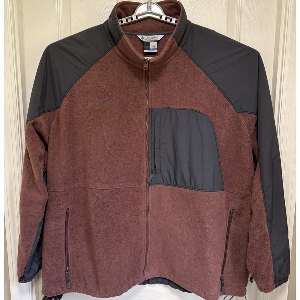 Columbia Jacket Mens 4XT Brown/Black Fleece Full Zip Interchange Capable